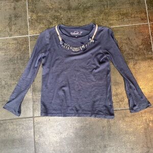 Crewcuts Blue bedazzled rhinestone top Sz 10